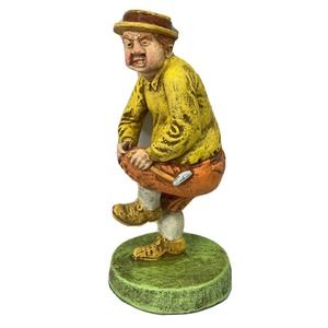 Ideal Originals USA Humorous Chalkware Golfer Breaks Club Dad / Golfer Sculpture